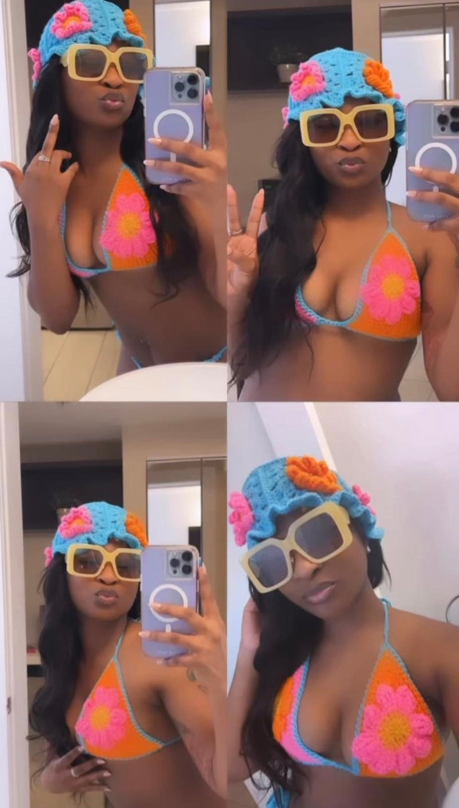 Custom Crochet Bikini & Bucket Hat Set