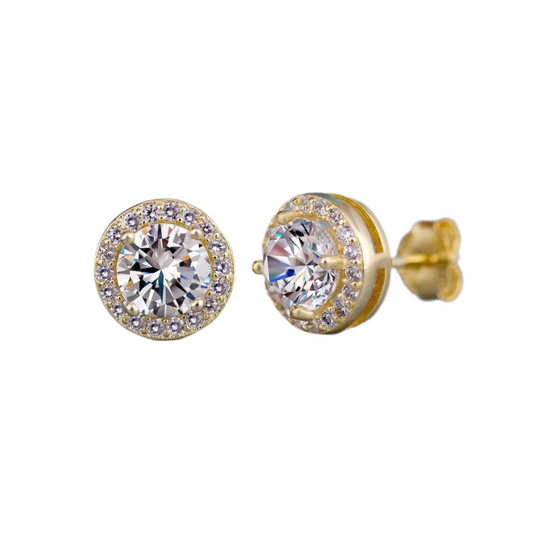 Gold Round Earrings