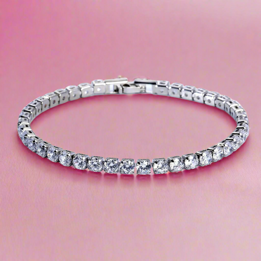 Classic Silver Tennis Bracelet