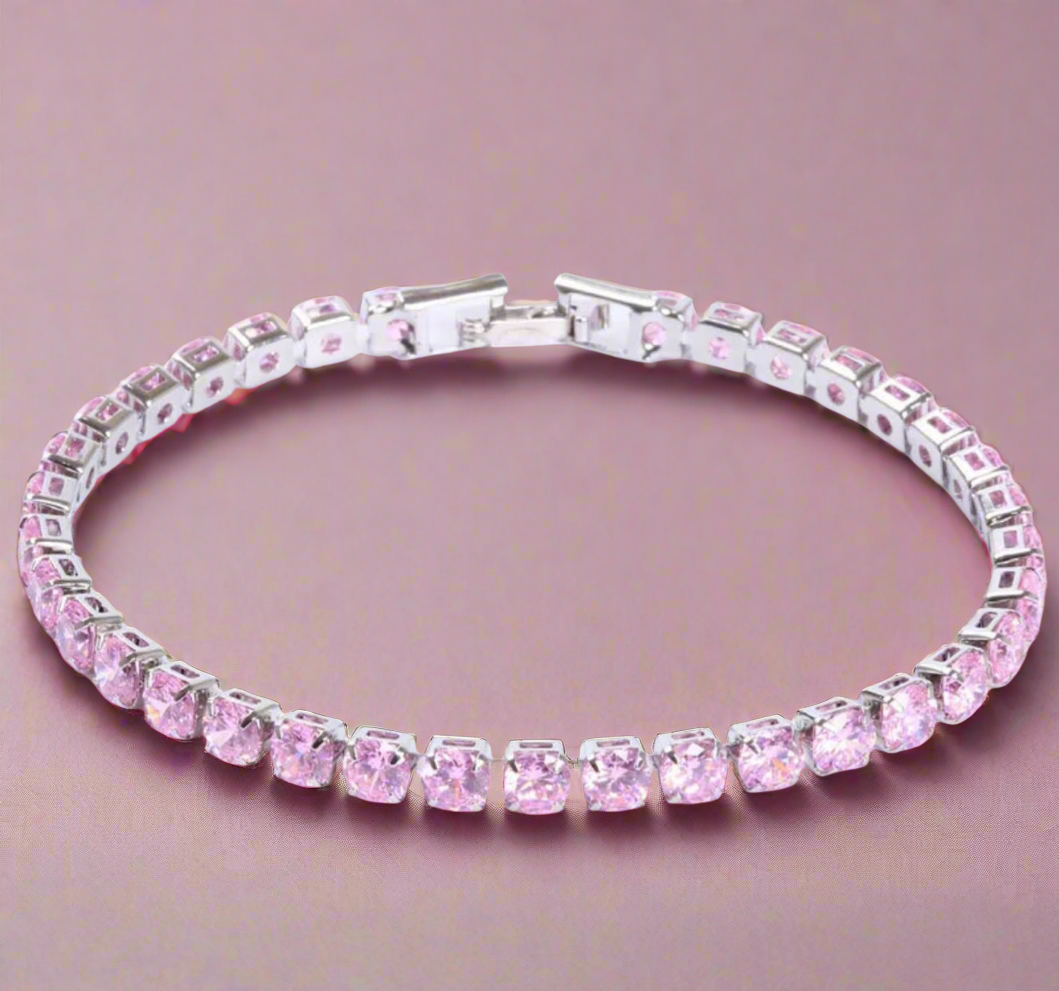 Rośe Tennis Bracelet