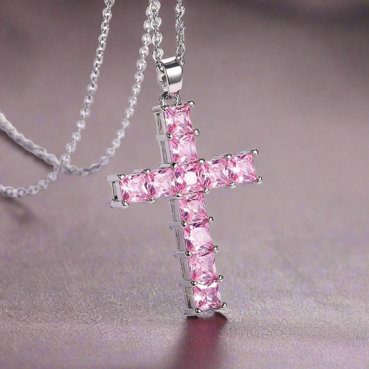 Pink Cross Necklace