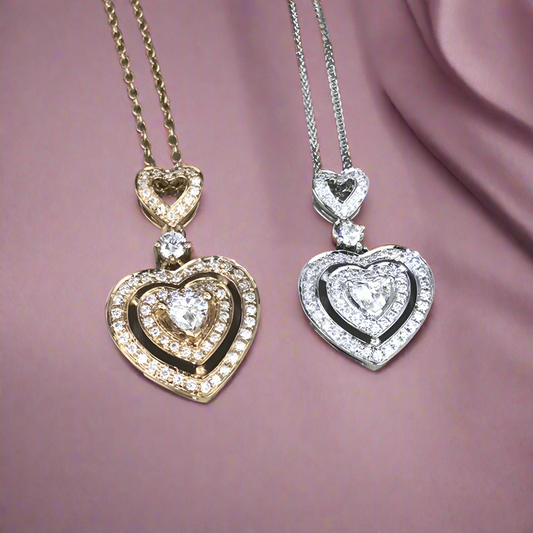 Demure Triple Heart Necklace