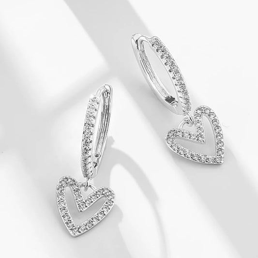 Dainty Dangle Heart Earrings