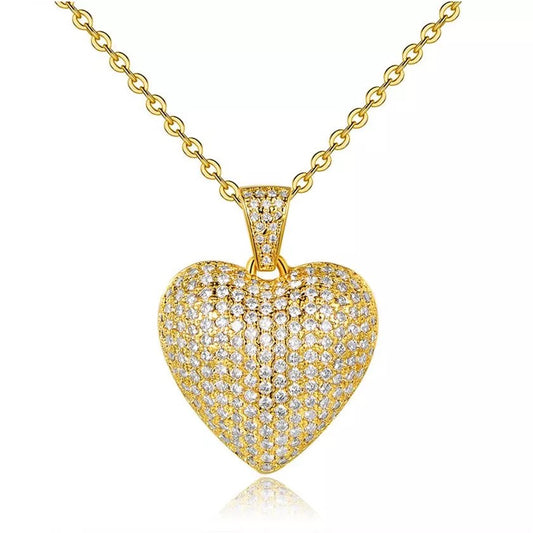 Gold Cubic Heart Necklace