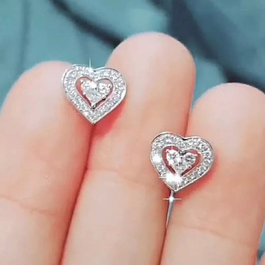 Mini Double Heart Earrings